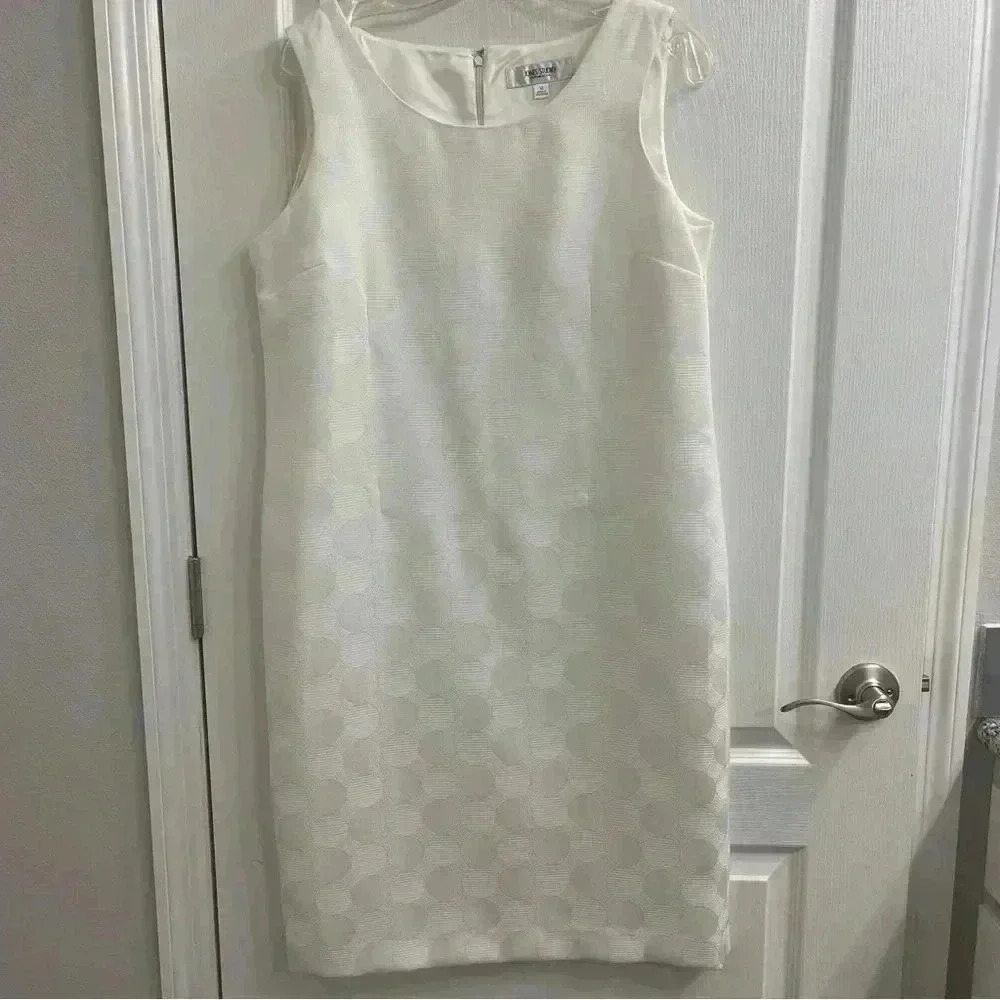 Fully Lined White Sleeveless Dress